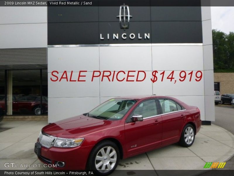 Vivid Red Metallic / Sand 2009 Lincoln MKZ Sedan