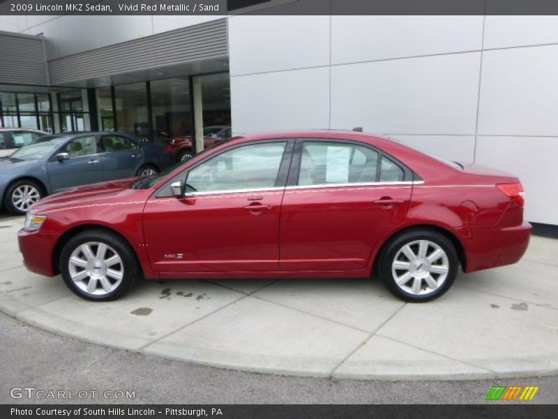 Vivid Red Metallic / Sand 2009 Lincoln MKZ Sedan