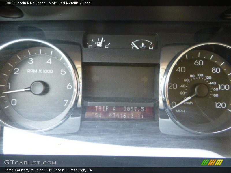 Vivid Red Metallic / Sand 2009 Lincoln MKZ Sedan
