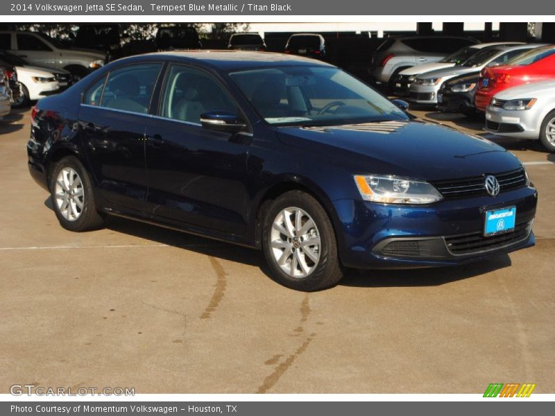 Tempest Blue Metallic / Titan Black 2014 Volkswagen Jetta SE Sedan