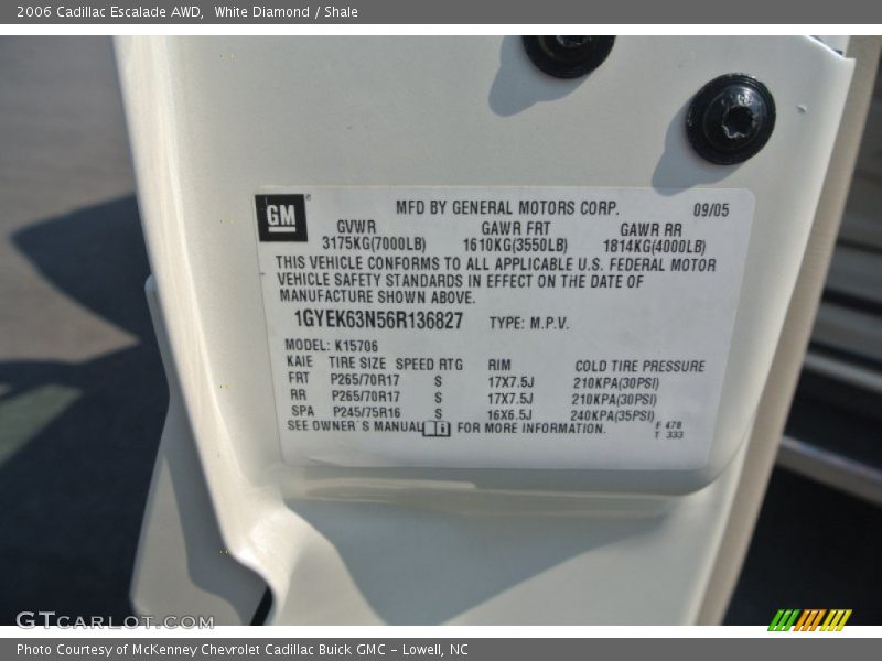 White Diamond / Shale 2006 Cadillac Escalade AWD