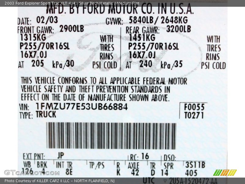 Silver Birch Metallic / Medium Flint 2003 Ford Explorer Sport Trac XLT 4x4