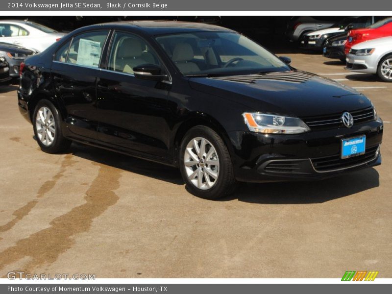 Black / Cornsilk Beige 2014 Volkswagen Jetta SE Sedan