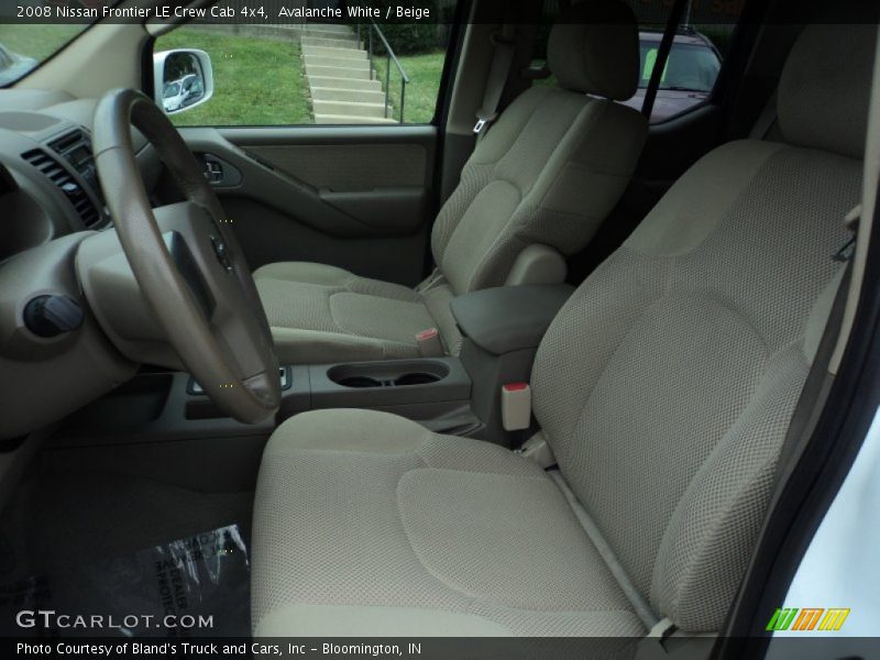 Avalanche White / Beige 2008 Nissan Frontier LE Crew Cab 4x4
