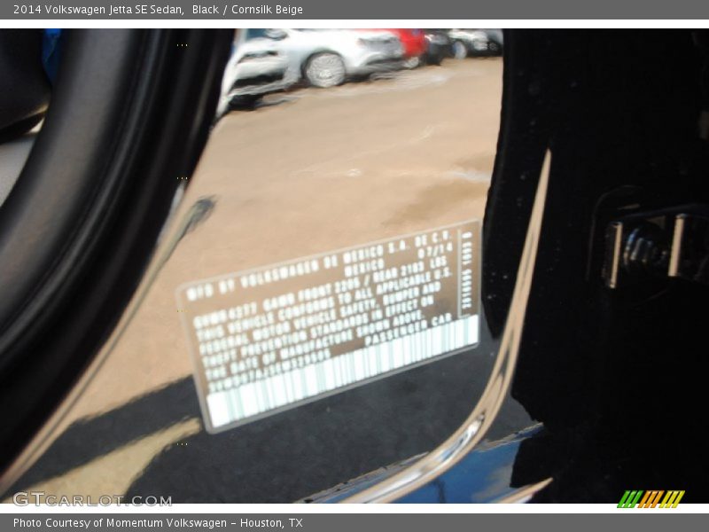 Black / Cornsilk Beige 2014 Volkswagen Jetta SE Sedan