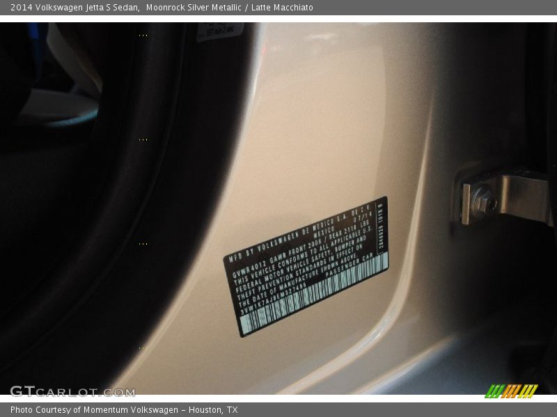 Moonrock Silver Metallic / Latte Macchiato 2014 Volkswagen Jetta S Sedan