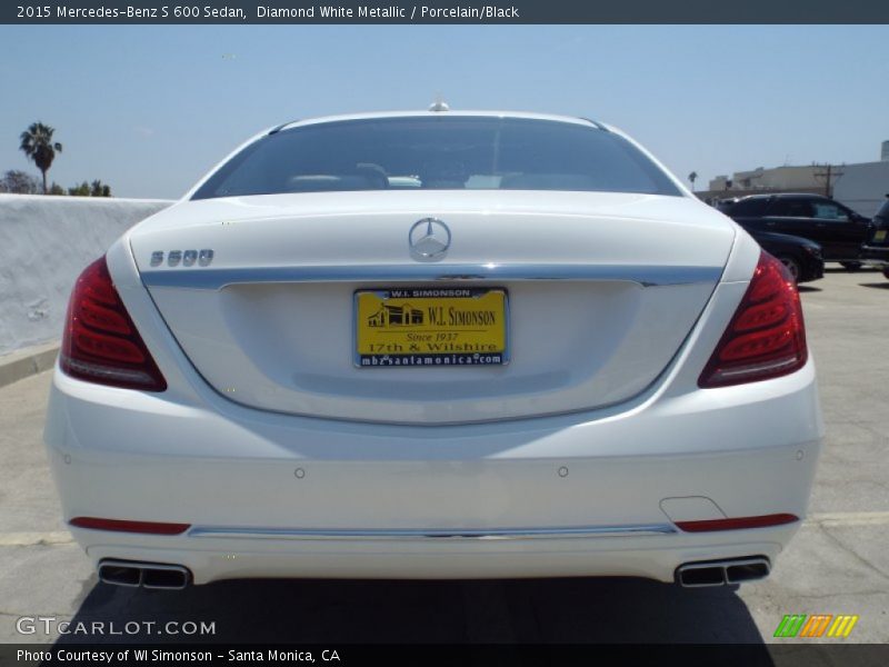 Diamond White Metallic / Porcelain/Black 2015 Mercedes-Benz S 600 Sedan