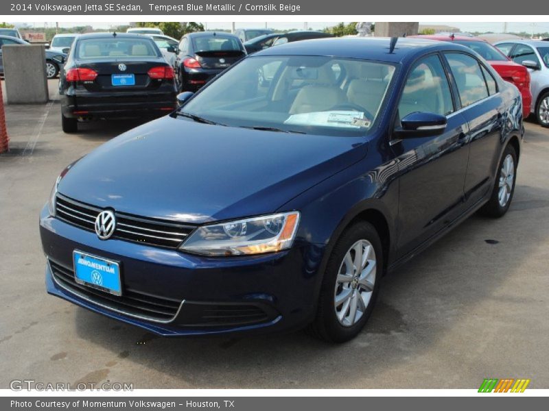 Tempest Blue Metallic / Cornsilk Beige 2014 Volkswagen Jetta SE Sedan