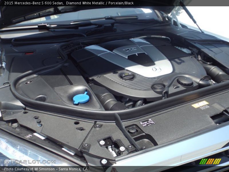 Diamond White Metallic / Porcelain/Black 2015 Mercedes-Benz S 600 Sedan