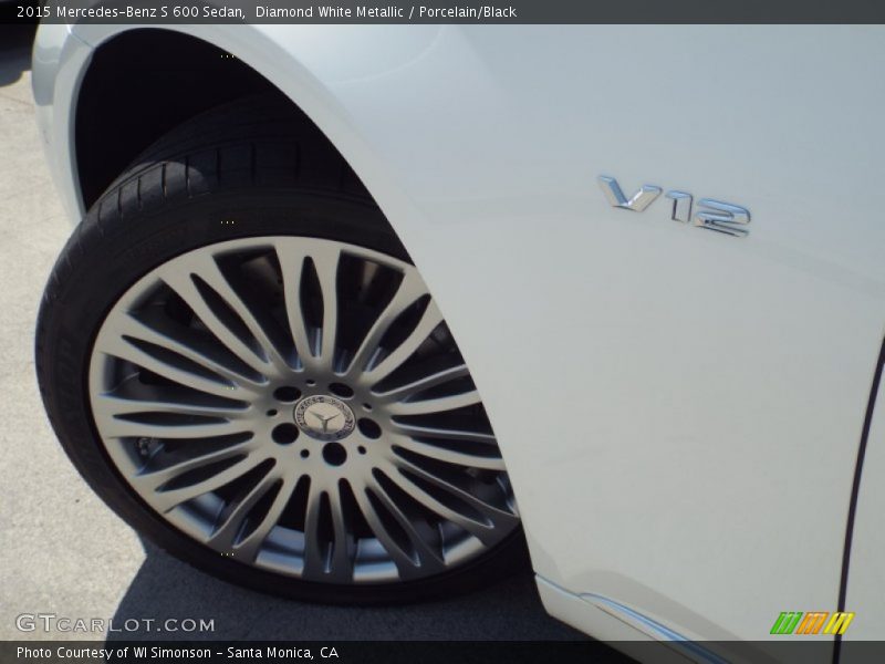 Diamond White Metallic / Porcelain/Black 2015 Mercedes-Benz S 600 Sedan