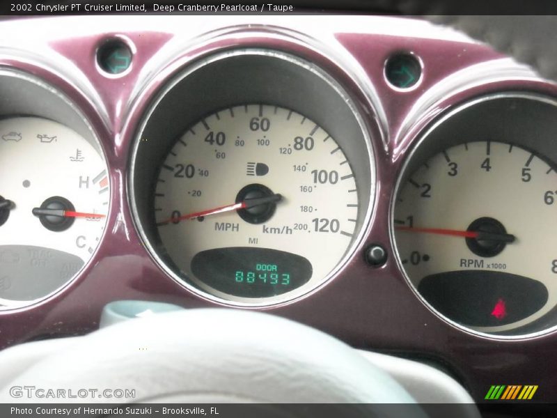 Deep Cranberry Pearlcoat / Taupe 2002 Chrysler PT Cruiser Limited