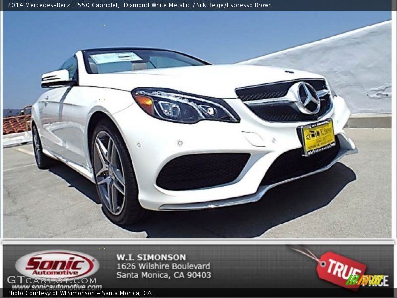 Diamond White Metallic / Silk Beige/Espresso Brown 2014 Mercedes-Benz E 550 Cabriolet