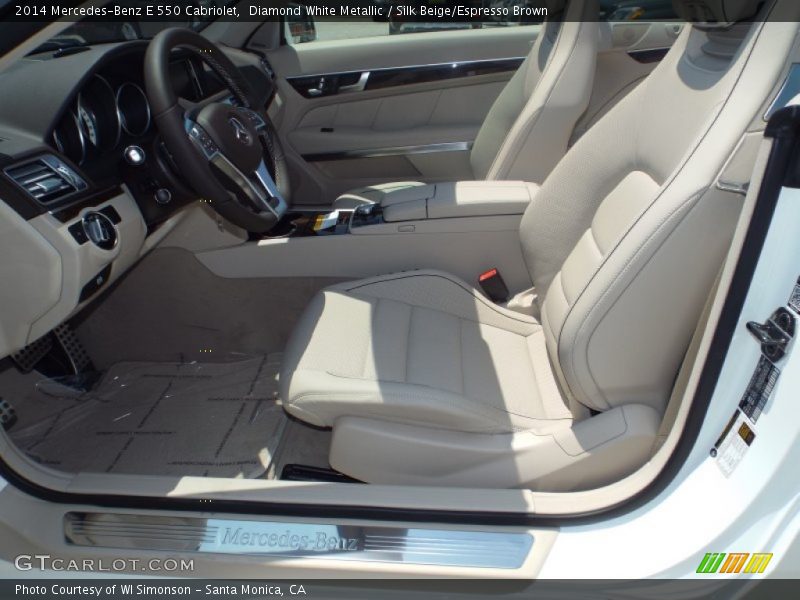 Diamond White Metallic / Silk Beige/Espresso Brown 2014 Mercedes-Benz E 550 Cabriolet