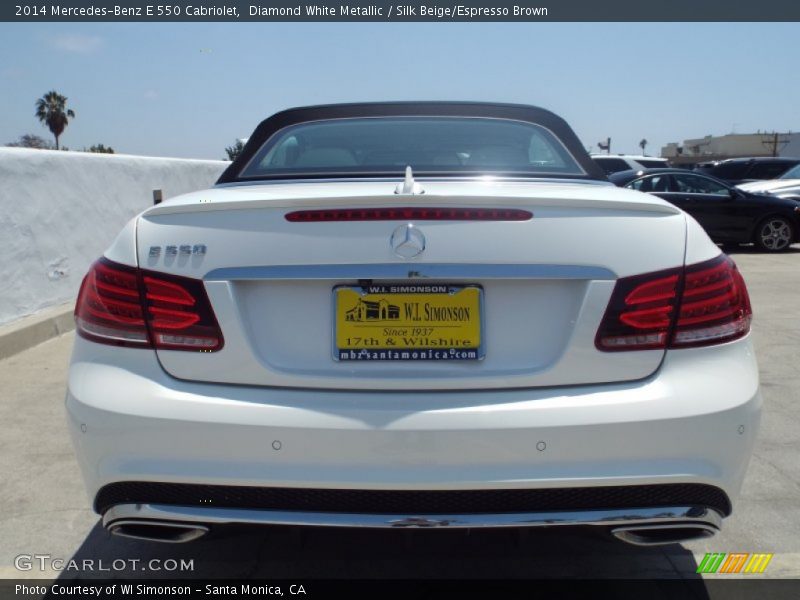 Diamond White Metallic / Silk Beige/Espresso Brown 2014 Mercedes-Benz E 550 Cabriolet