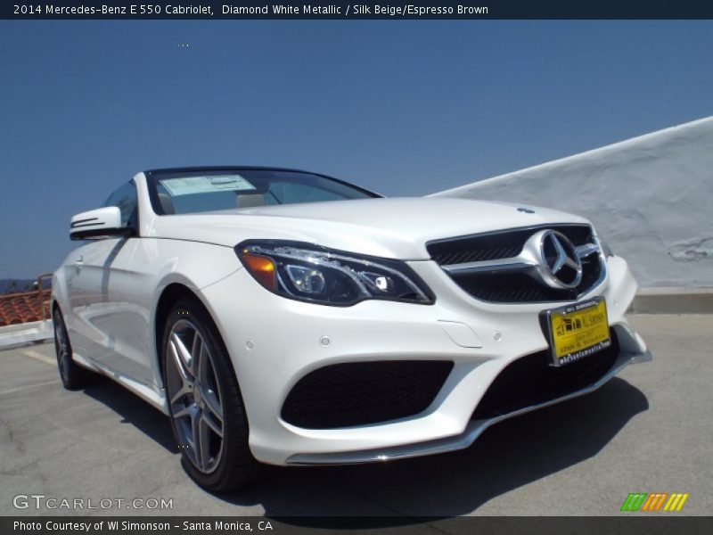 Diamond White Metallic / Silk Beige/Espresso Brown 2014 Mercedes-Benz E 550 Cabriolet