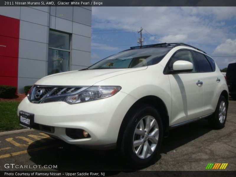 Glacier White Pearl / Beige 2011 Nissan Murano SL AWD
