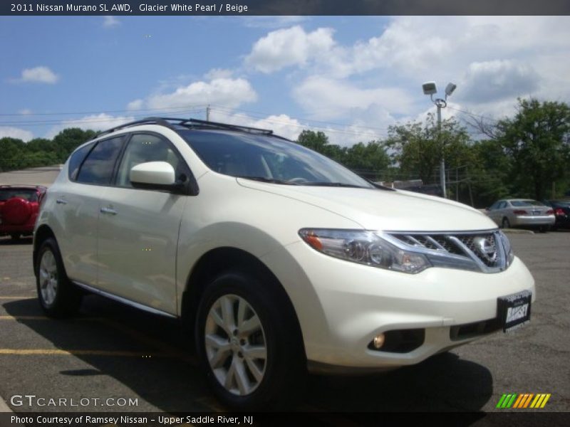 Glacier White Pearl / Beige 2011 Nissan Murano SL AWD