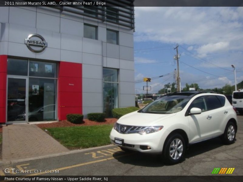 Glacier White Pearl / Beige 2011 Nissan Murano SL AWD
