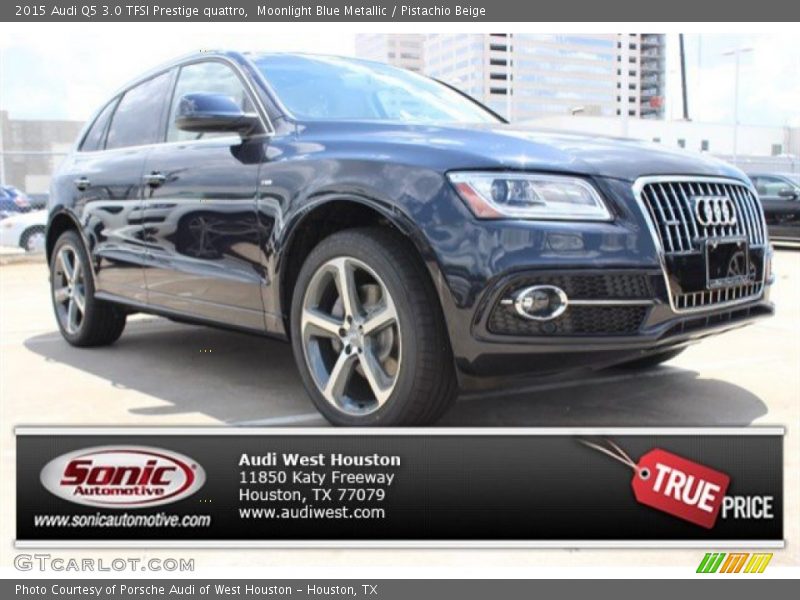 Moonlight Blue Metallic / Pistachio Beige 2015 Audi Q5 3.0 TFSI Prestige quattro