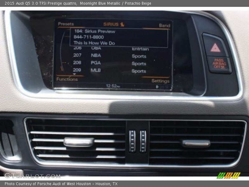 Moonlight Blue Metallic / Pistachio Beige 2015 Audi Q5 3.0 TFSI Prestige quattro