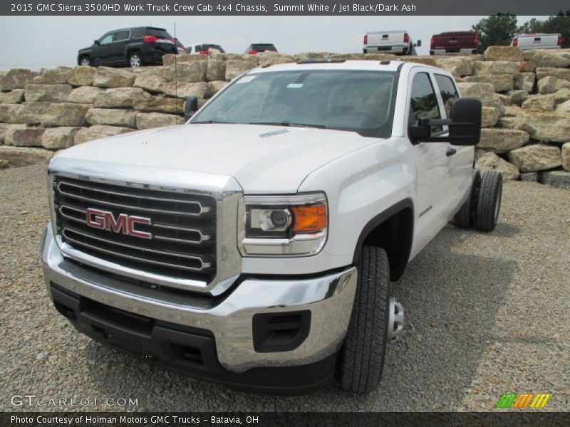 Summit White / Jet Black/Dark Ash 2015 GMC Sierra 3500HD Work Truck Crew Cab 4x4 Chassis