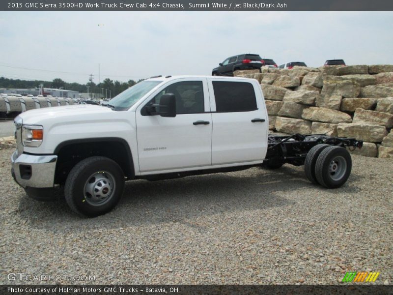 Summit White / Jet Black/Dark Ash 2015 GMC Sierra 3500HD Work Truck Crew Cab 4x4 Chassis