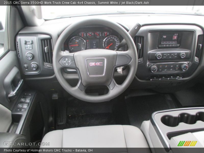 Summit White / Jet Black/Dark Ash 2015 GMC Sierra 3500HD Work Truck Crew Cab 4x4 Chassis