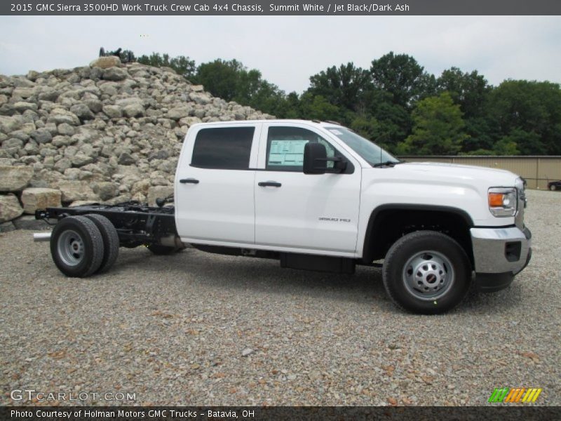 Summit White / Jet Black/Dark Ash 2015 GMC Sierra 3500HD Work Truck Crew Cab 4x4 Chassis