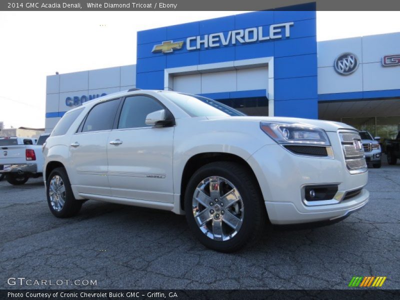 White Diamond Tricoat / Ebony 2014 GMC Acadia Denali
