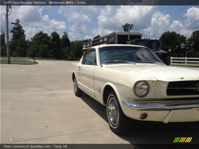Wimbledon White / Green 1965 Ford Mustang Fastback