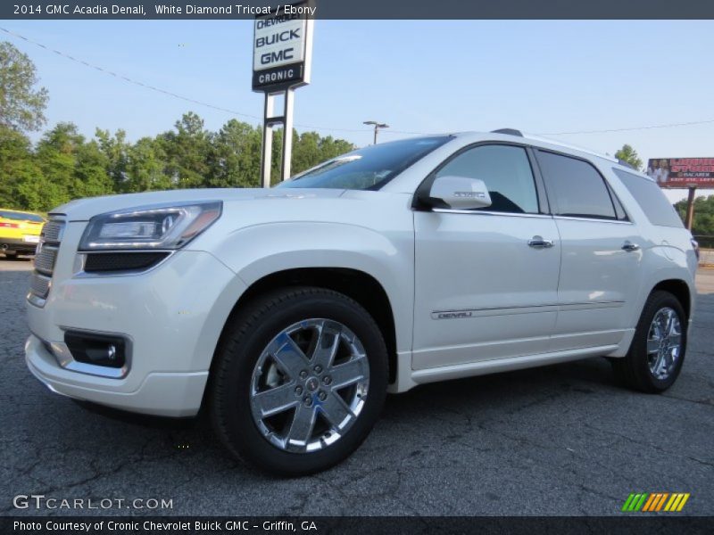 White Diamond Tricoat / Ebony 2014 GMC Acadia Denali