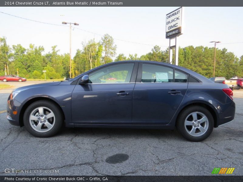Atlantis Blue Metallic / Medium Titanium 2014 Chevrolet Cruze LT