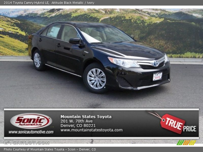 Attitude Black Metallic / Ivory 2014 Toyota Camry Hybrid LE