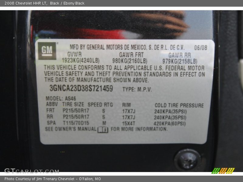 Black / Ebony Black 2008 Chevrolet HHR LT