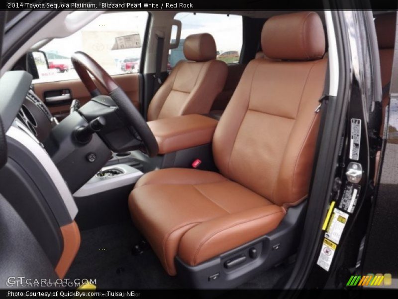 Blizzard Pearl White / Red Rock 2014 Toyota Sequoia Platinum