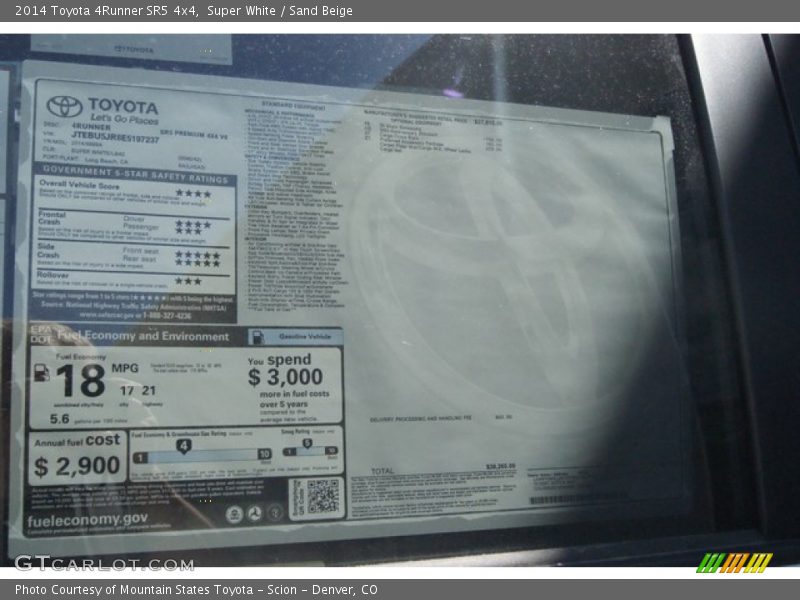 Super White / Sand Beige 2014 Toyota 4Runner SR5 4x4