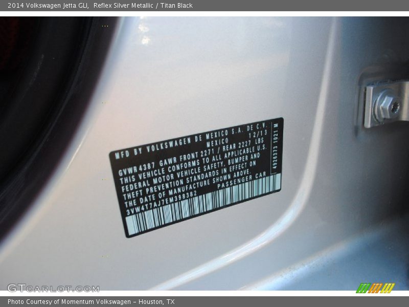 Reflex Silver Metallic / Titan Black 2014 Volkswagen Jetta GLI