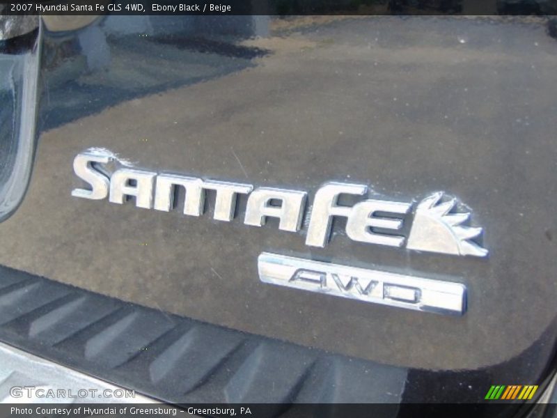 Ebony Black / Beige 2007 Hyundai Santa Fe GLS 4WD