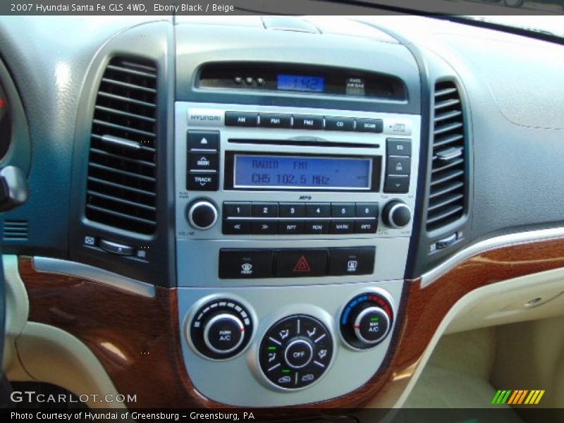 Ebony Black / Beige 2007 Hyundai Santa Fe GLS 4WD