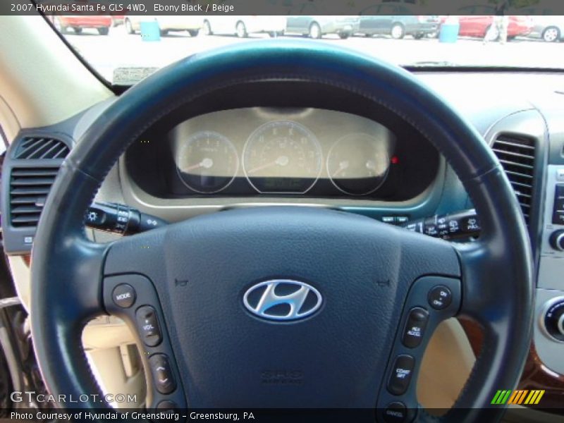 Ebony Black / Beige 2007 Hyundai Santa Fe GLS 4WD