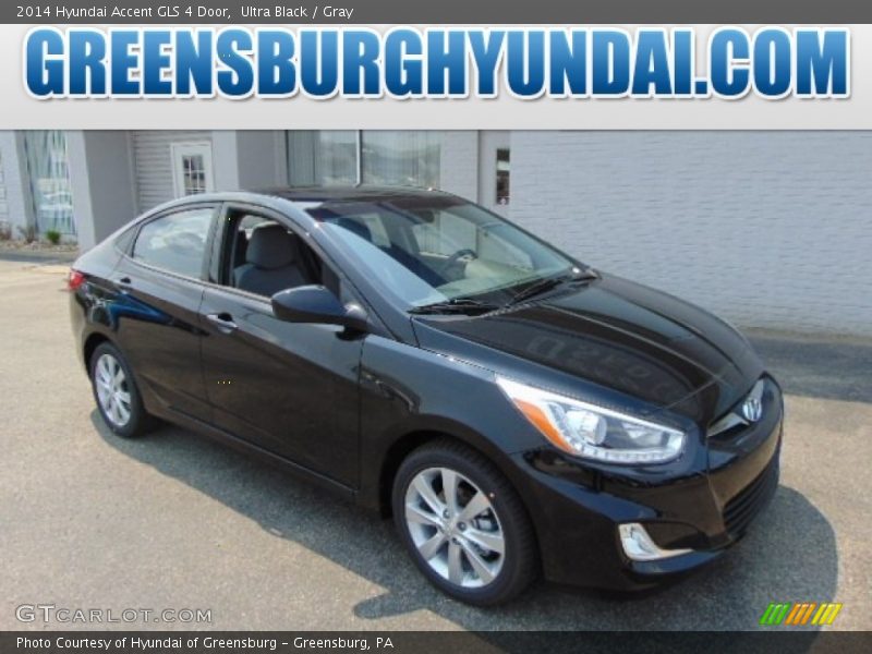 Ultra Black / Gray 2014 Hyundai Accent GLS 4 Door