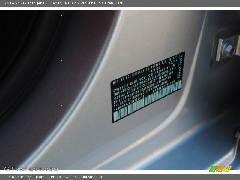 Reflex Silver Metallic / Titan Black 2014 Volkswagen Jetta SE Sedan