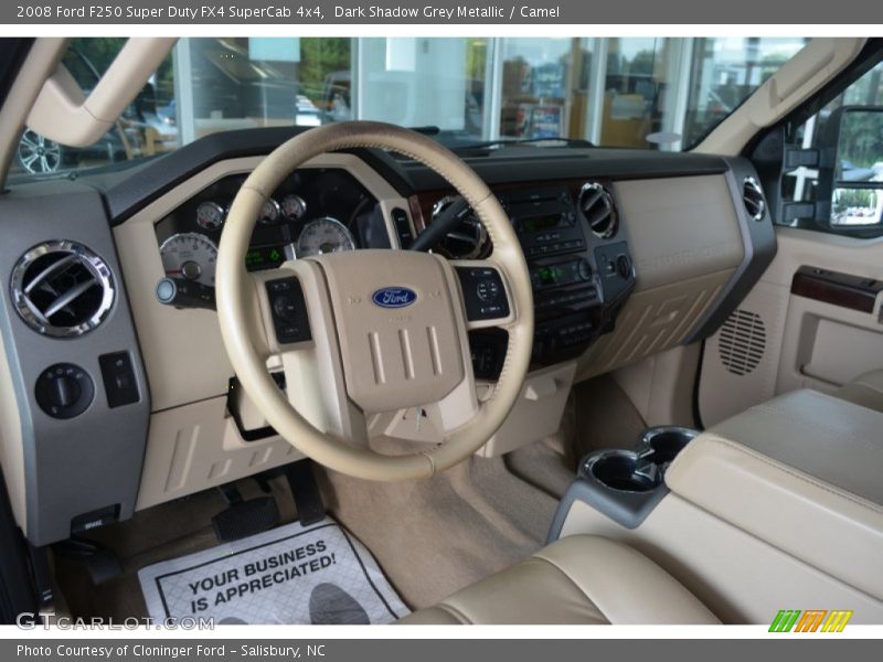 Dark Shadow Grey Metallic / Camel 2008 Ford F250 Super Duty FX4 SuperCab 4x4