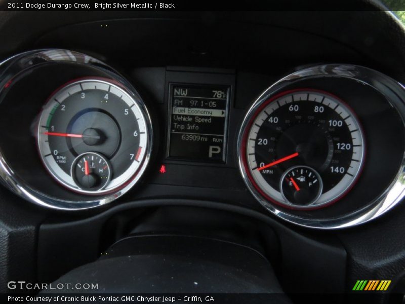Bright Silver Metallic / Black 2011 Dodge Durango Crew