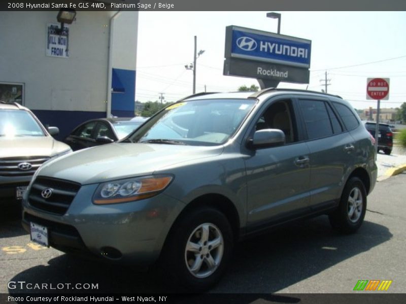 Platinum Sage / Beige 2008 Hyundai Santa Fe GLS 4WD