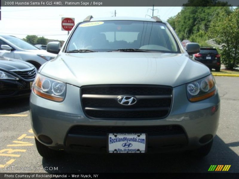 Platinum Sage / Beige 2008 Hyundai Santa Fe GLS 4WD