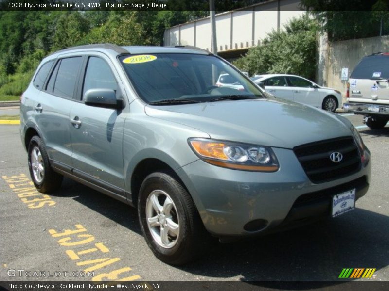 Platinum Sage / Beige 2008 Hyundai Santa Fe GLS 4WD