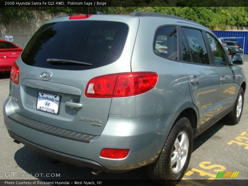Platinum Sage / Beige 2008 Hyundai Santa Fe GLS 4WD