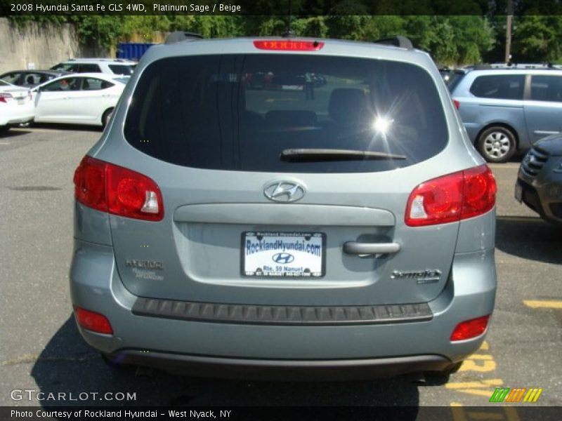 Platinum Sage / Beige 2008 Hyundai Santa Fe GLS 4WD