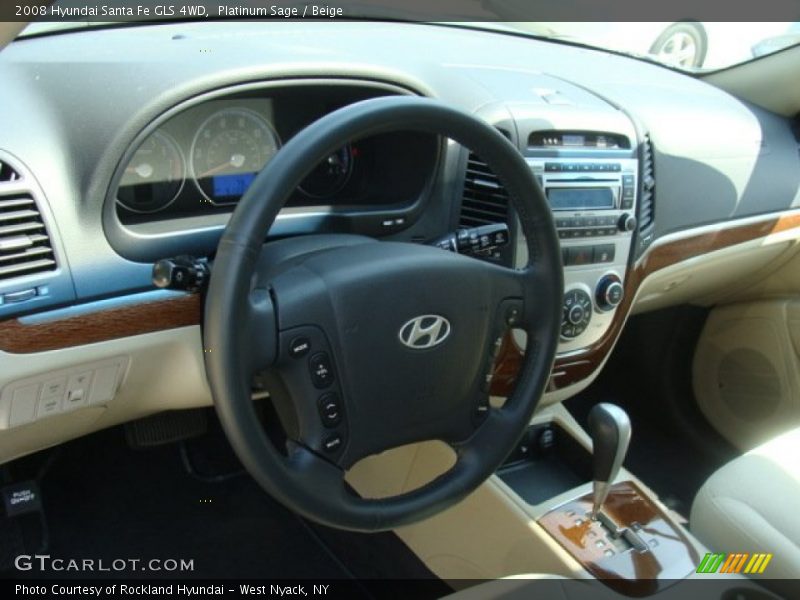 Platinum Sage / Beige 2008 Hyundai Santa Fe GLS 4WD